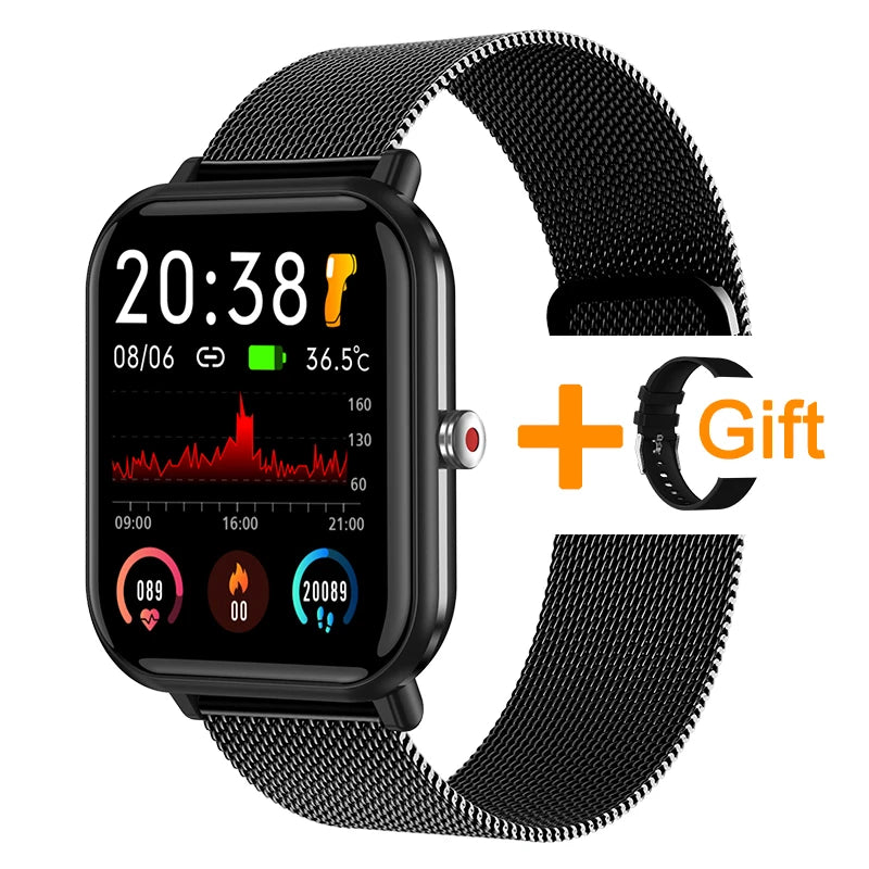 Smartwatch 2024 mit Anrufen, Musik & Temperatur-Messung