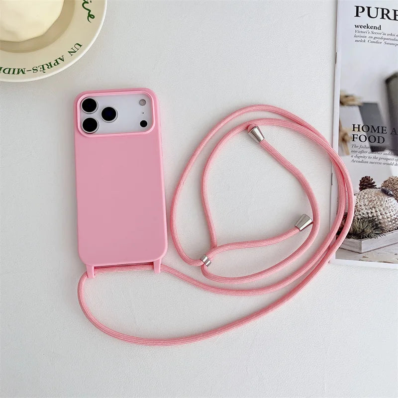 Silikon Lanyard-Hülle iPhone 17 Bonbonfarben