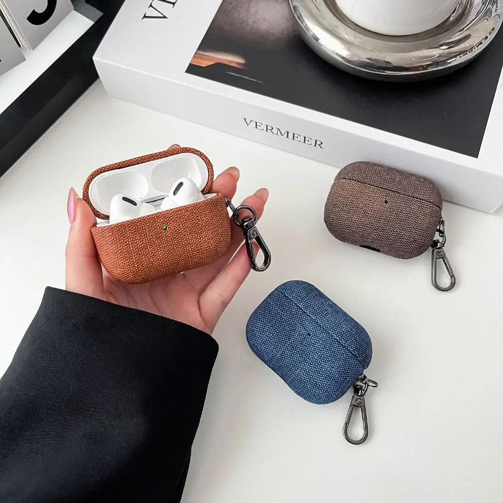 Hülle für AirPods Pro 3–4 Stoffmuster Luxusschutzhülle