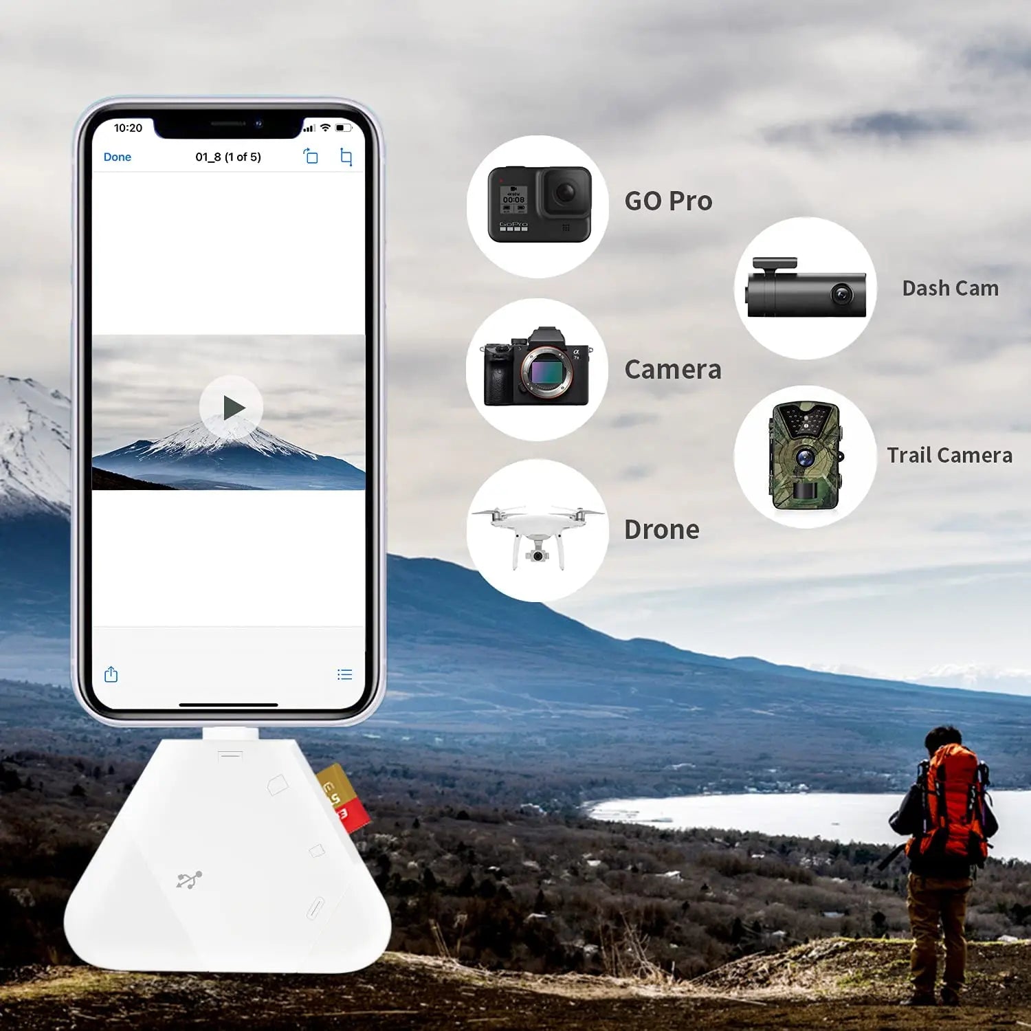 3-in-1 Adapter Kartenleser für iPhone iPad USB C