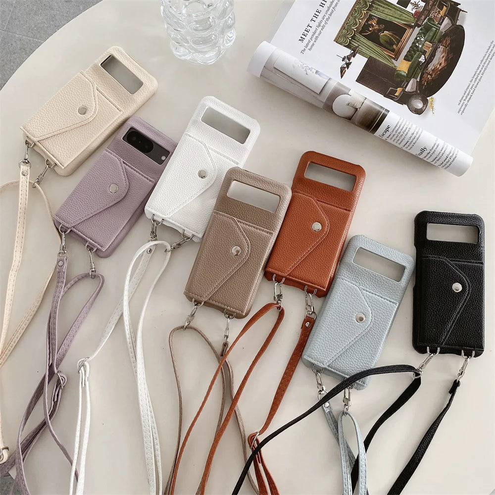 Crossbody Lederhülle für Google Pixel 8 Pro