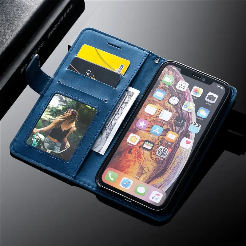 Magnetische Leder Flip Hülle Pixel