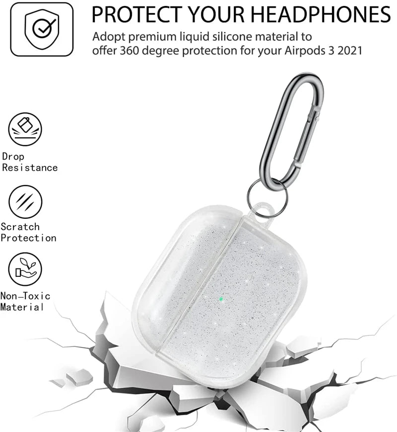 Glitzer Transparente Hülle für AirPods Pro 1 & 2