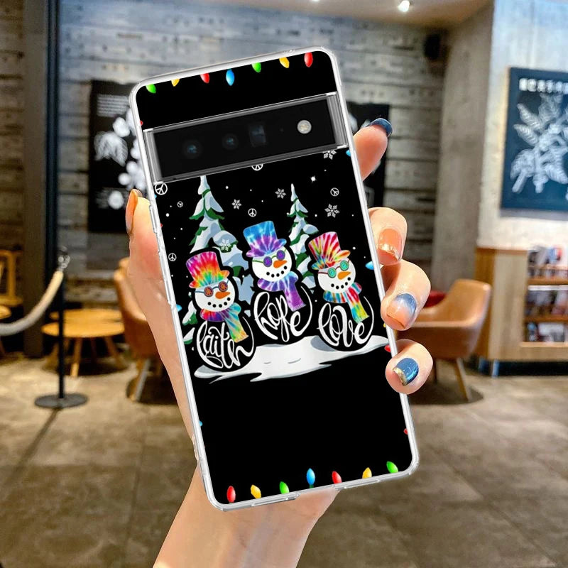 Transparent TPU case with snow motif for Google Pixel 8