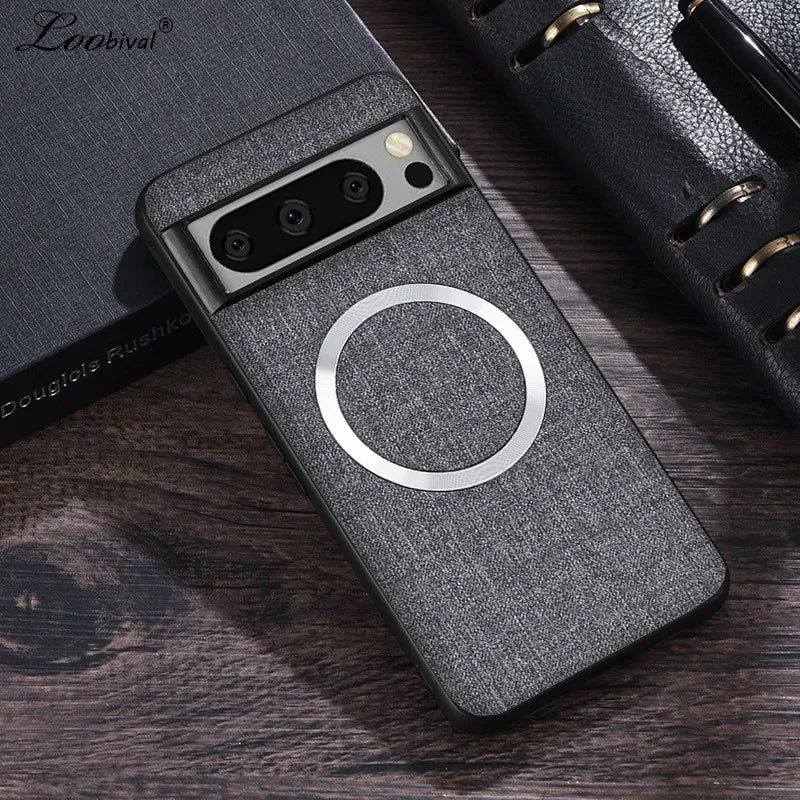 für Magsafe Stoff-Stoffhülle für Google Pixel 9 8 7 6 Pro XL 7A 8A 6A Magnetisches kabelloses Laden Slim Cover für Pixel 9Pro 8Pro