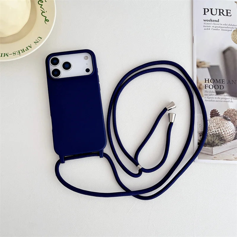 Silikon Lanyard-Hülle iPhone 17 Bonbonfarben