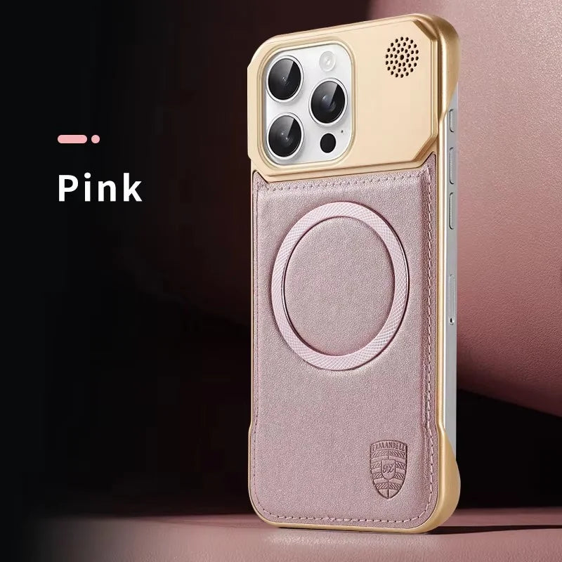 Luxuriöse magnetische Lederhülle für iPhone 17 Pro Max