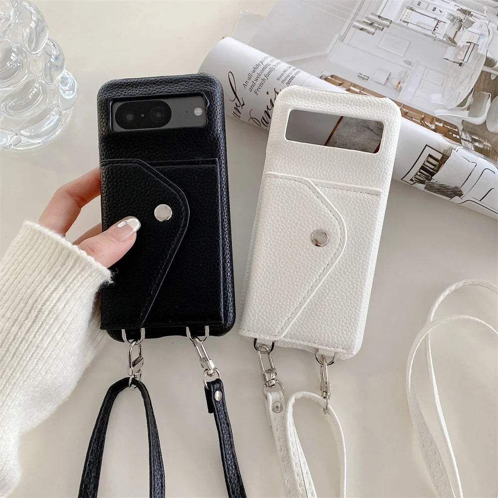 Crossbody Lederhülle für Google Pixel 8 Pro