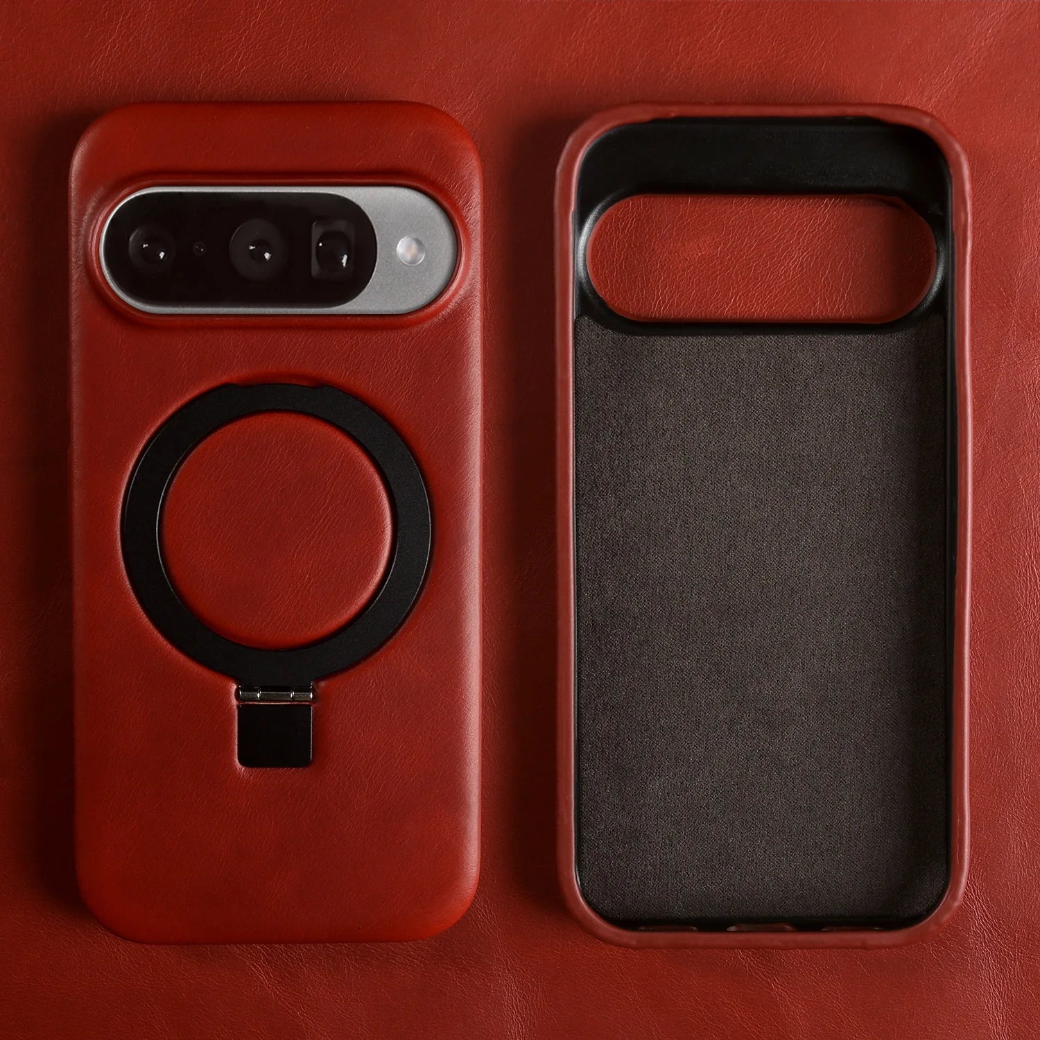 Luxus Lederhülle mit Magnethalter für Google Pixel 10