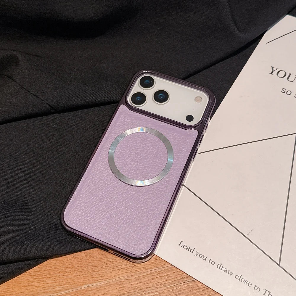 Magnetische PU-Lederhülle für iPhone 17 Pro Max