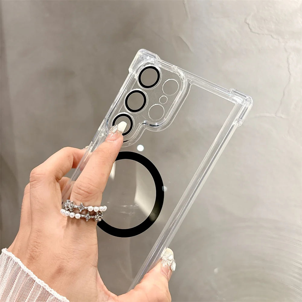 Transparentes Magnet Armor Case für Samsung Galaxy S25