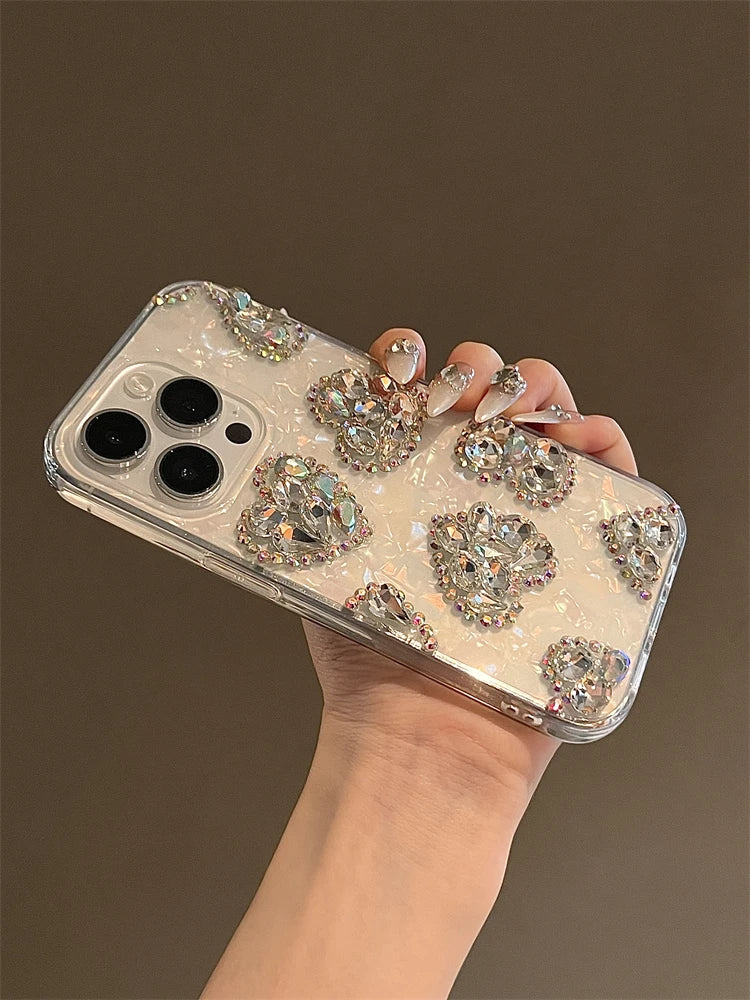 Glitzer Herz Diamond Hülle für iPhone 17