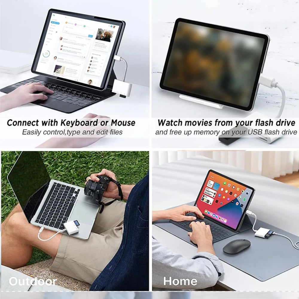 4-in-1 USB Typ-C & Lightning Kartenleser für iPhone