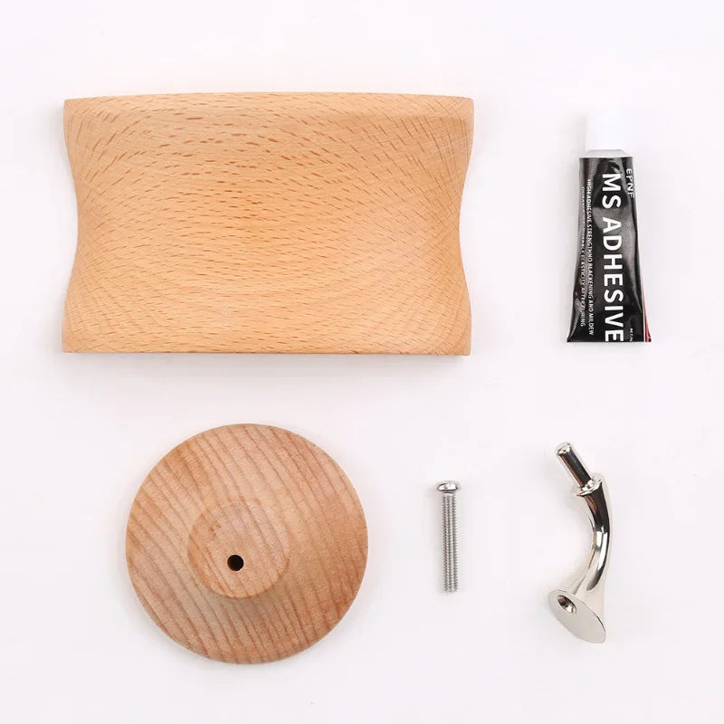 Universal wooden headphone stand wall mount