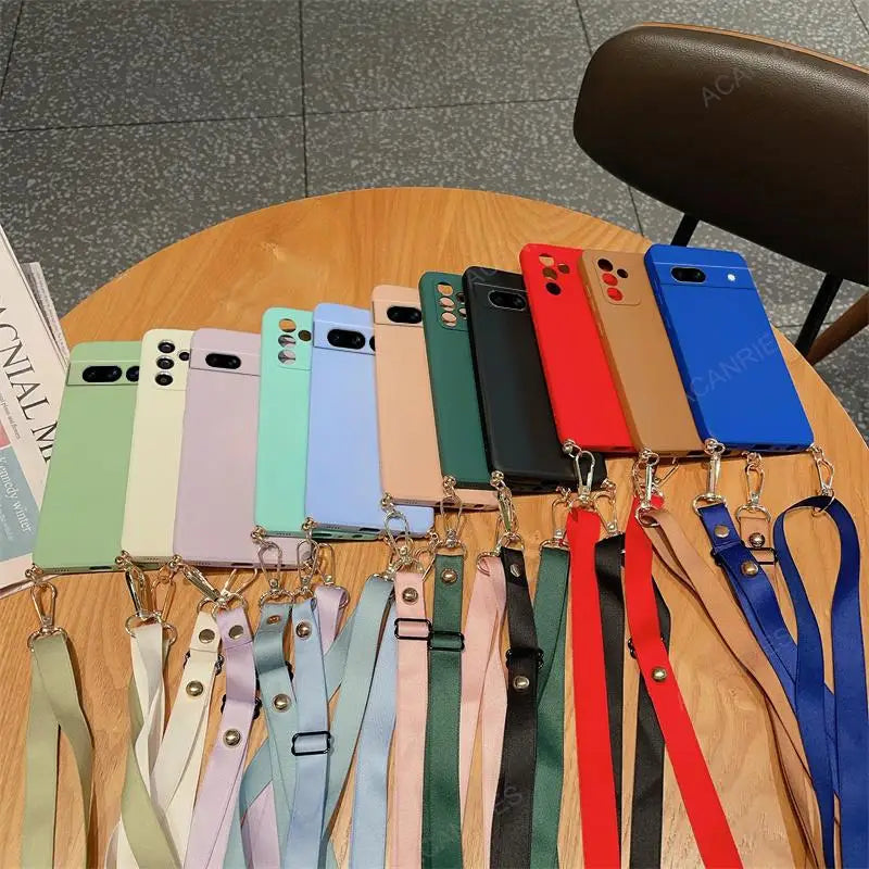 Crossbody Silikonhülle mit Band Pixel