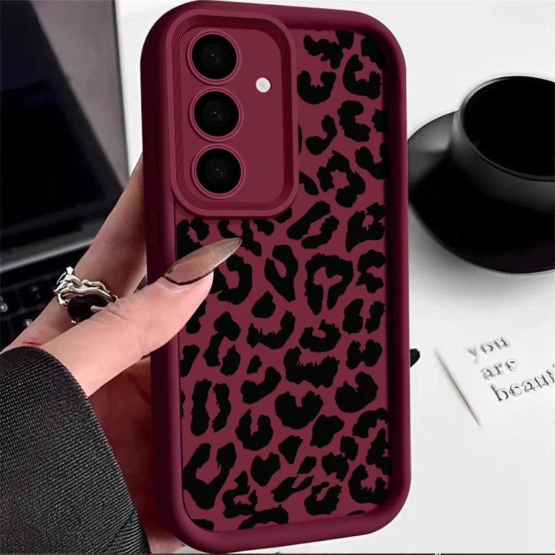 Leoparden Hülle Schwarz für Samsung Galaxy Modelle