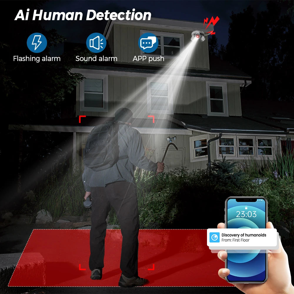 6K PTZ Kamera mit 3 Linsen und menschlicher Verfolgung