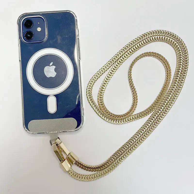 Metall Umhängeband Gold – Sicherer Handy Schulterriemen
