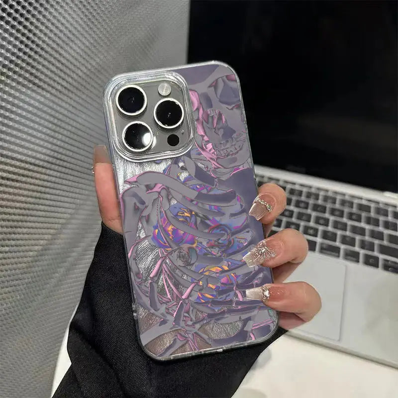 Lila Schädel Hülle für Samsung Galaxy Modelle
