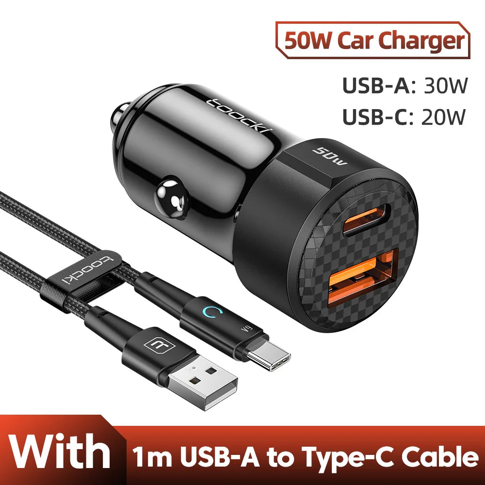 Toocki 50W USB-C Autoladegerät PD QC 3.0 Mini