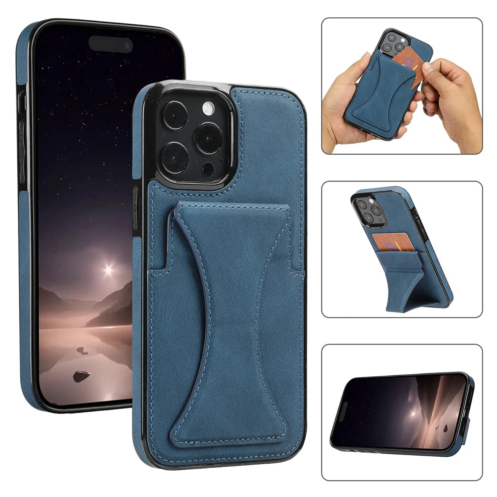 Lederhülle mit Ständer & Kartenfach für iPhone 17