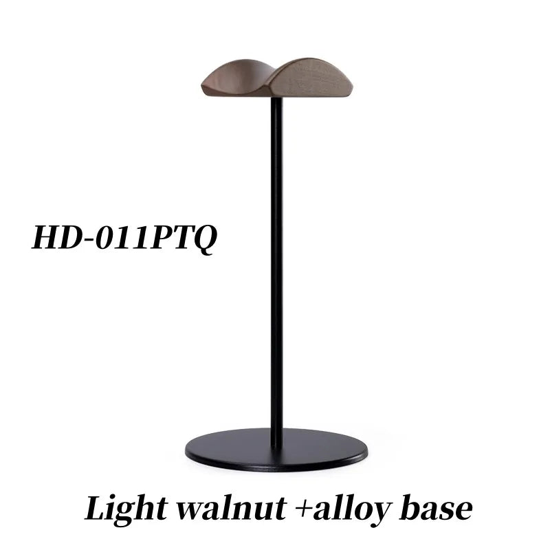 Metal walnut headphone stand, wooden desk holder