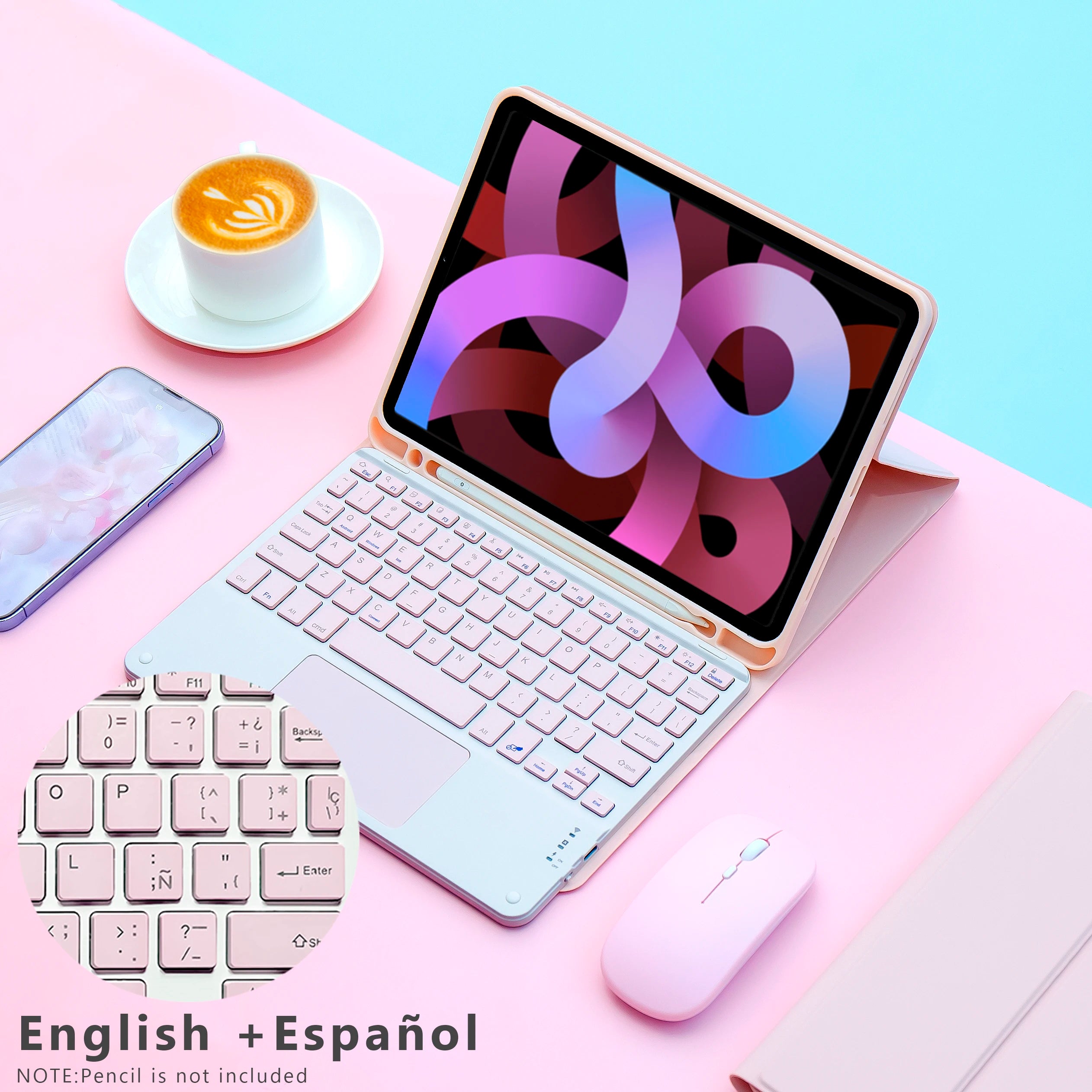 iPad Hülle mit Tastatur & Maus Set