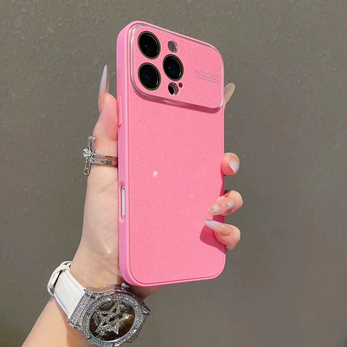 Glitzer Acryl Hülle mit Fenster für iPhone 17