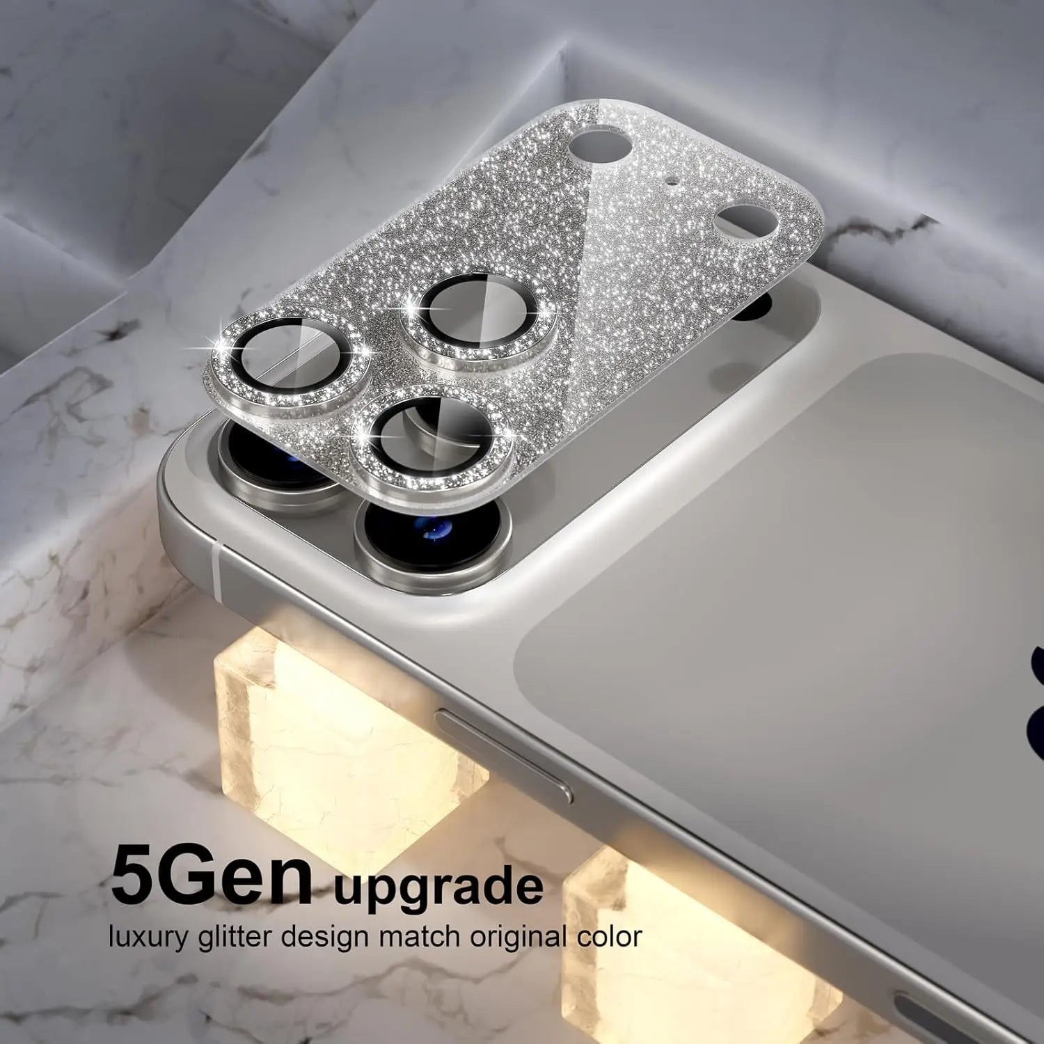 Glitter camera protective ring for iPhone 17 Pro Max