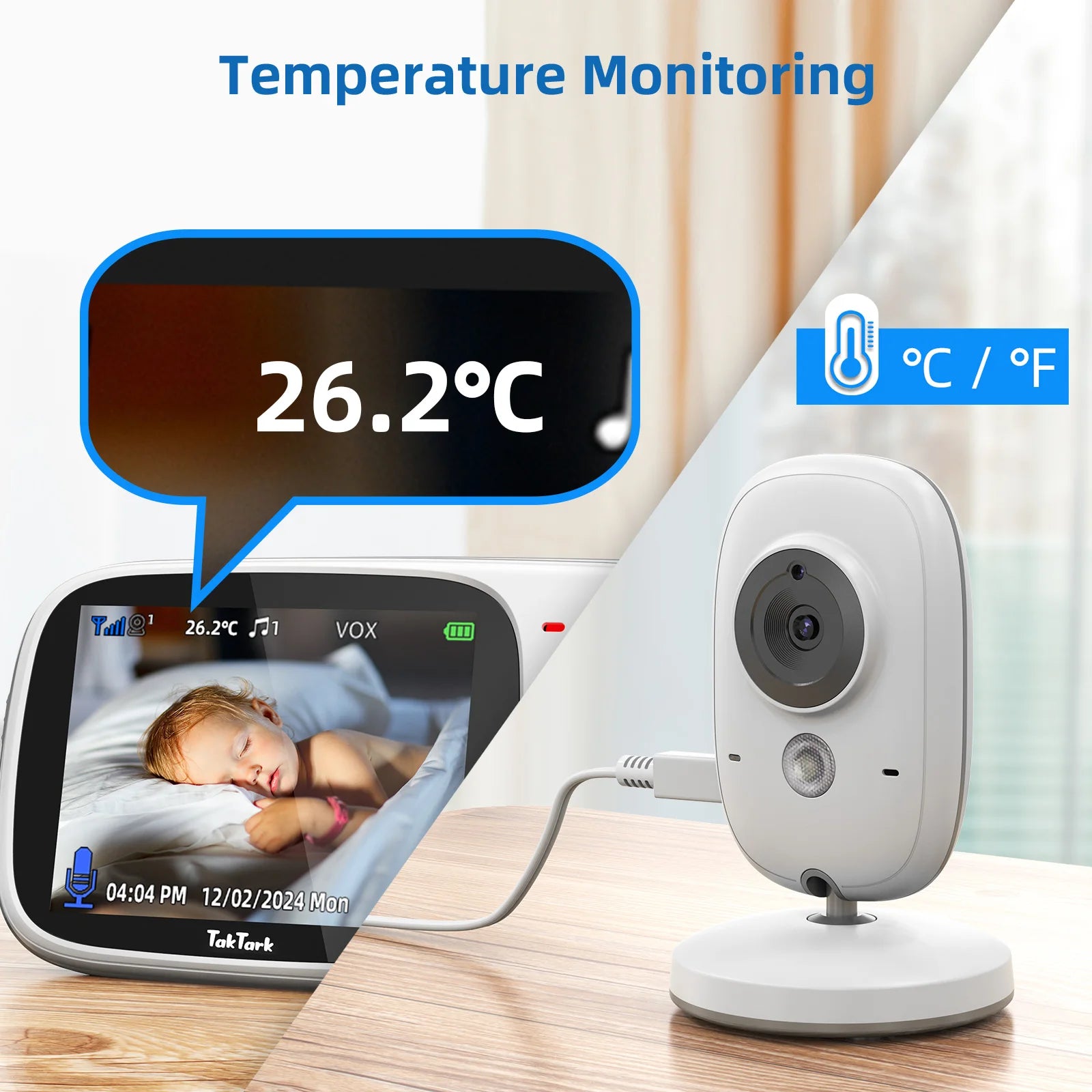 3,2 Zoll Baby Monitor mit Nachtsicht und Intercom