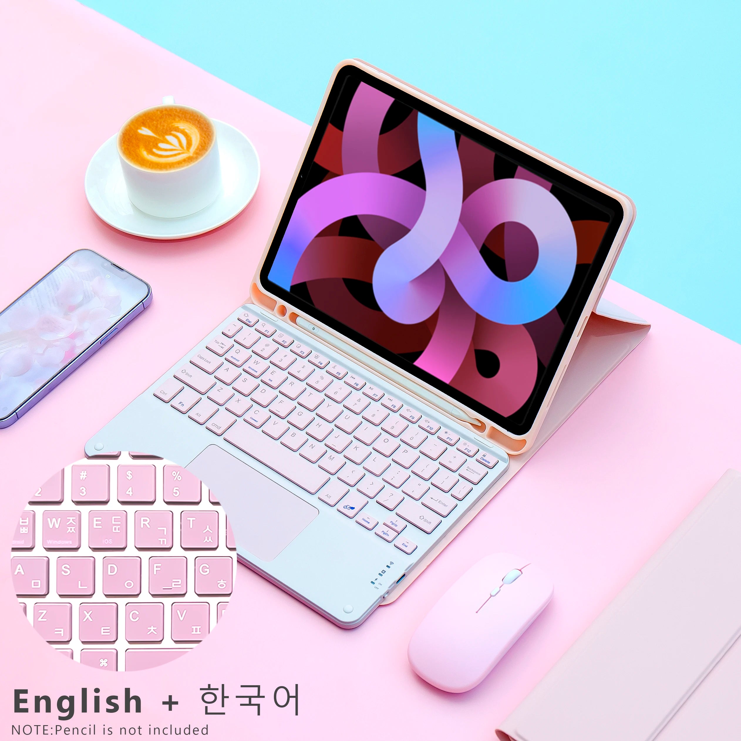iPad Hülle mit Tastatur & Maus Set