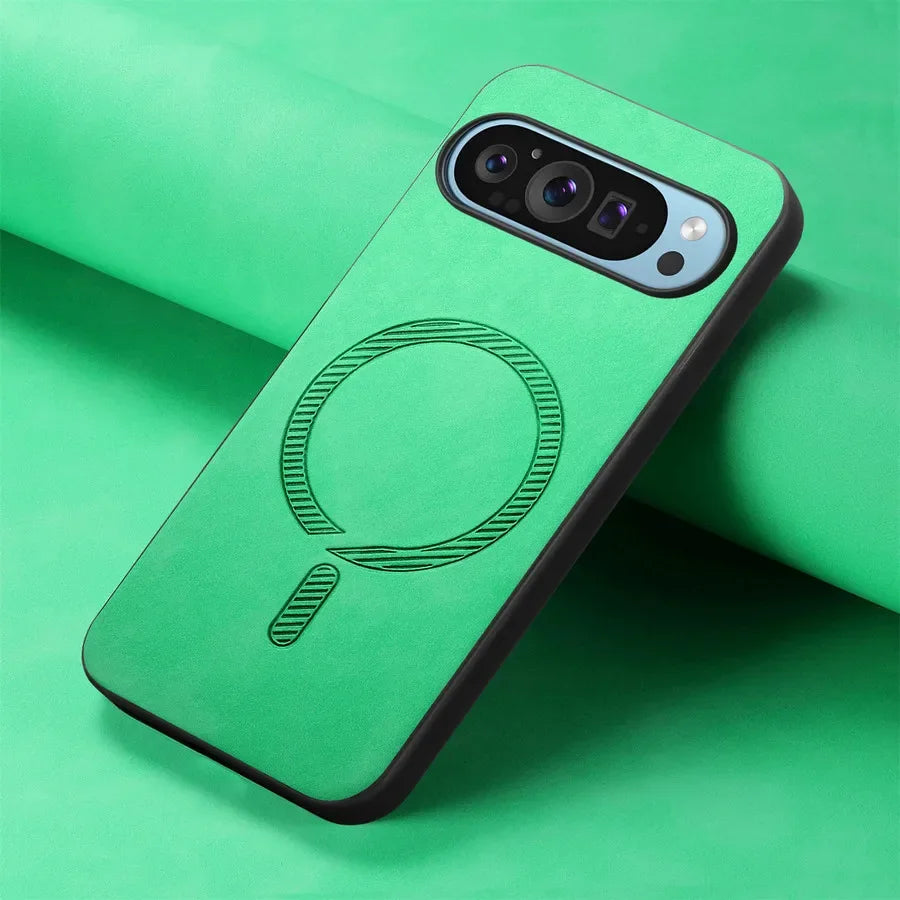 Luxus Leder Hülle Pixel 9 Pro Magsafe
