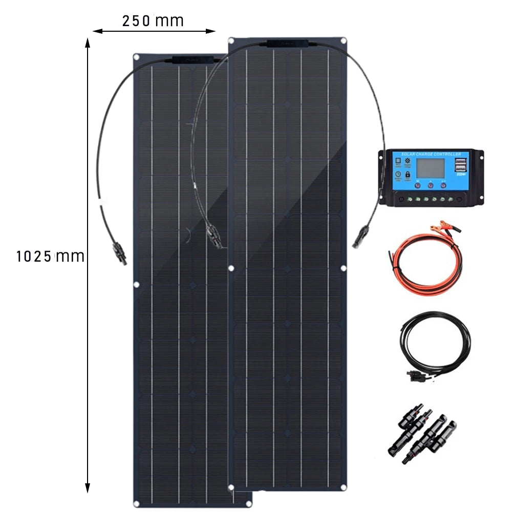 50W 12V Solar Panel Starter Kit for Motorhomes &amp; Campers