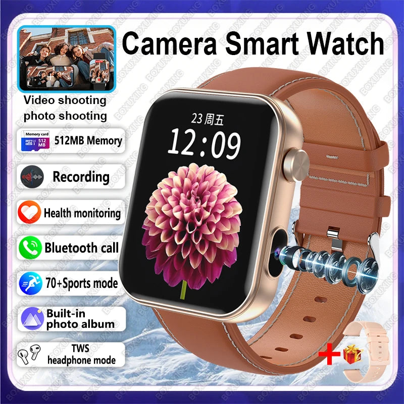 Smartwatch 2025 mit Kamera, Fitness & Anruf-Funktion