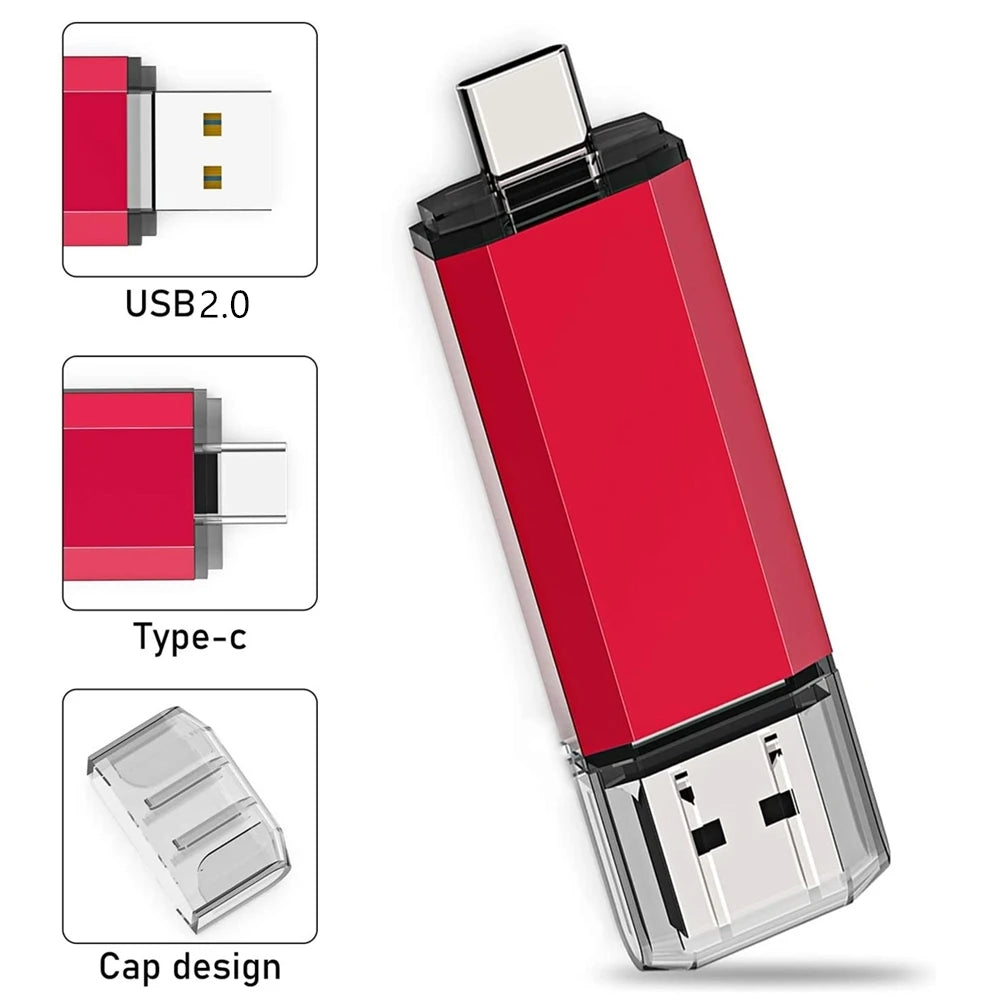 BINFUL 2-in-1 USB-C Stick 512GB–2TB mit Anhänger