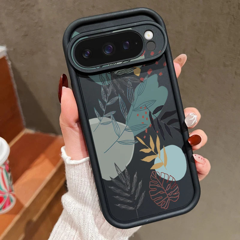 Blumen Silikonhülle für Google Pixel 9 Pro, Stoßfest