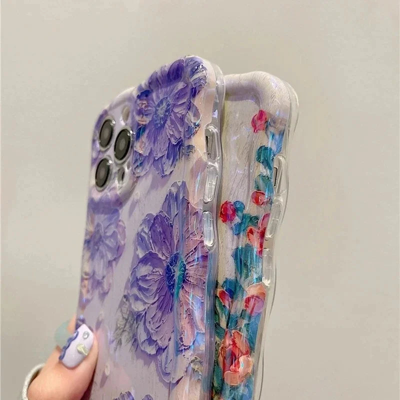 Luxuriöse Laser-Blumen-Handyhülle für iPhone