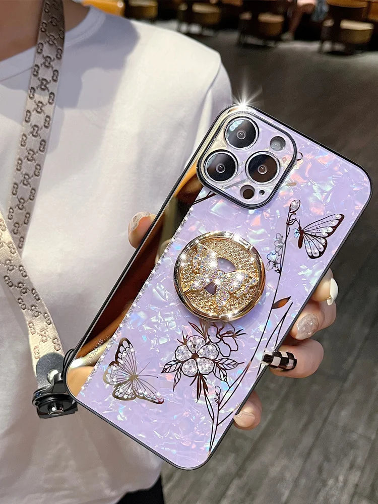 Luxus Glitter Diamant Ringhalter Hülle für iPhone 17