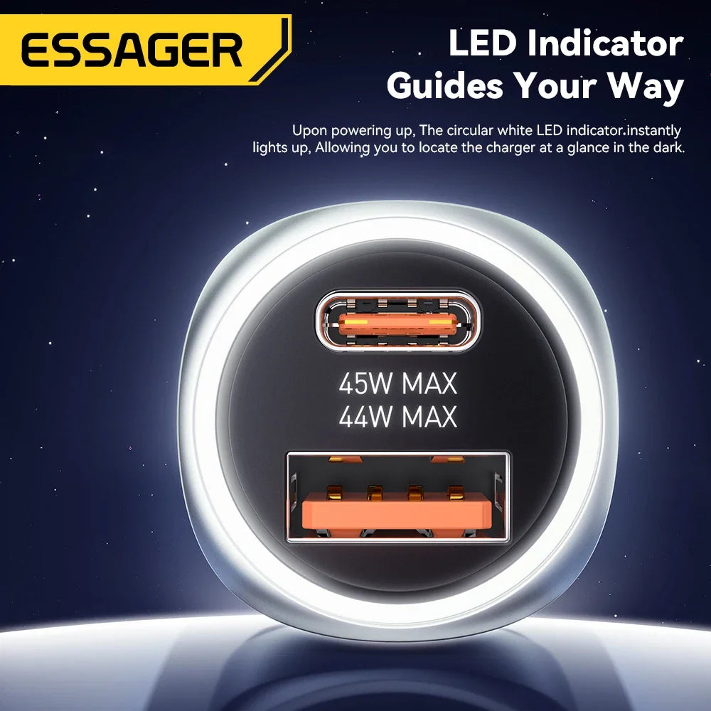 Essager 89W USB-C Autoladegerät 2 Ports