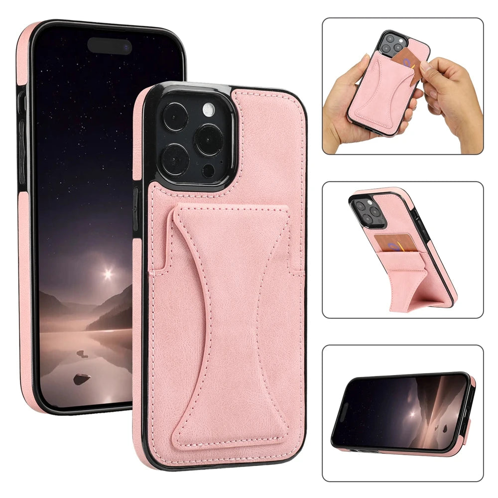 Lederhülle mit Ständer & Kartenfach für iPhone 17