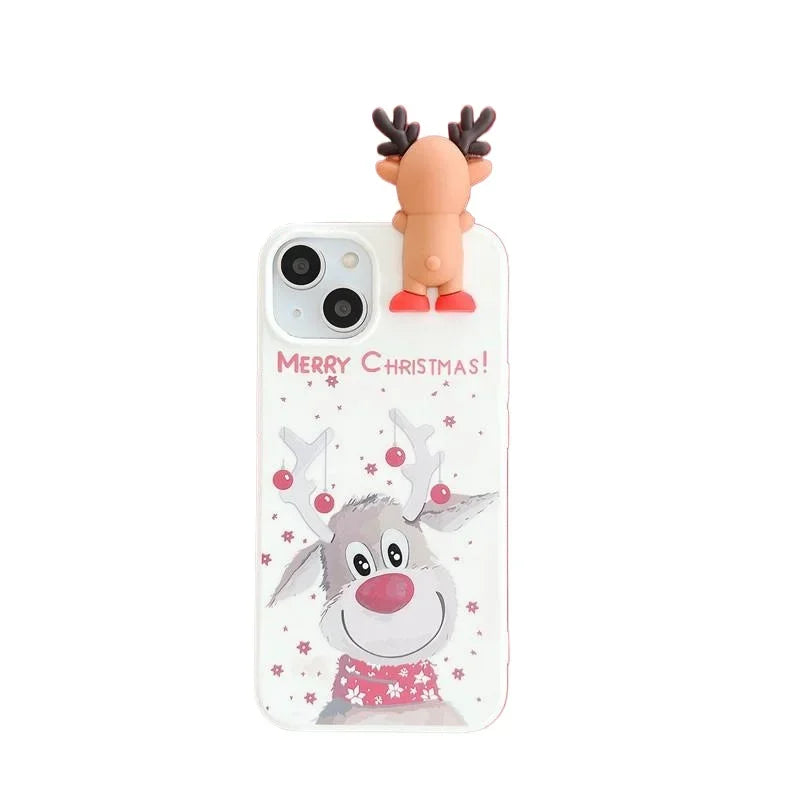 3D Weihnachts-Rentier TPU Hülle für iPhone 16 Pro Max