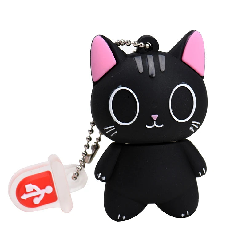 Mini Cartoon USB Stick 128GB Katze Schlüsselanhänger