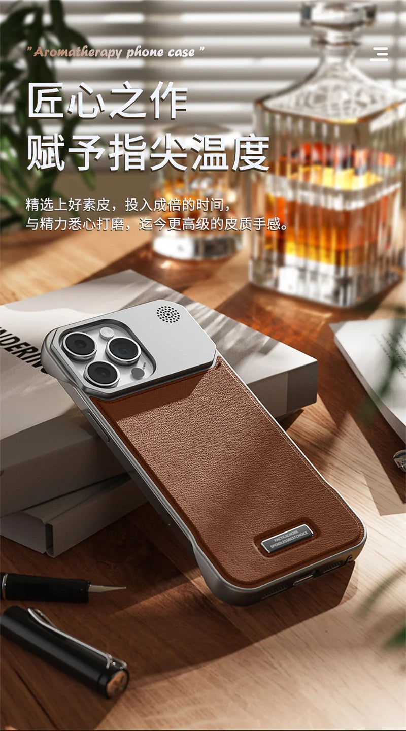Luxuriöse magnetische Lederhülle für iPhone 17 Pro Max