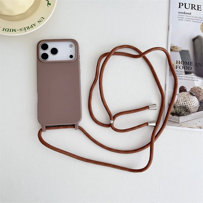 Silikon Lanyard-Hülle iPhone 17 Bonbonfarben
