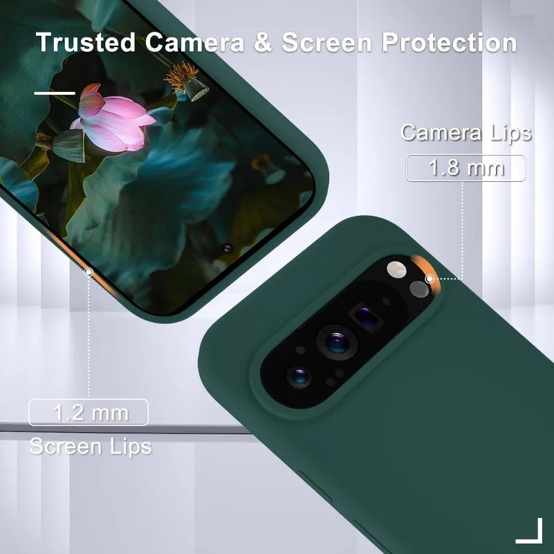 Modische Flüssigsilikonhülle Pixel 5–9 Pro